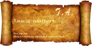 Tausig Adalbert névjegykártya